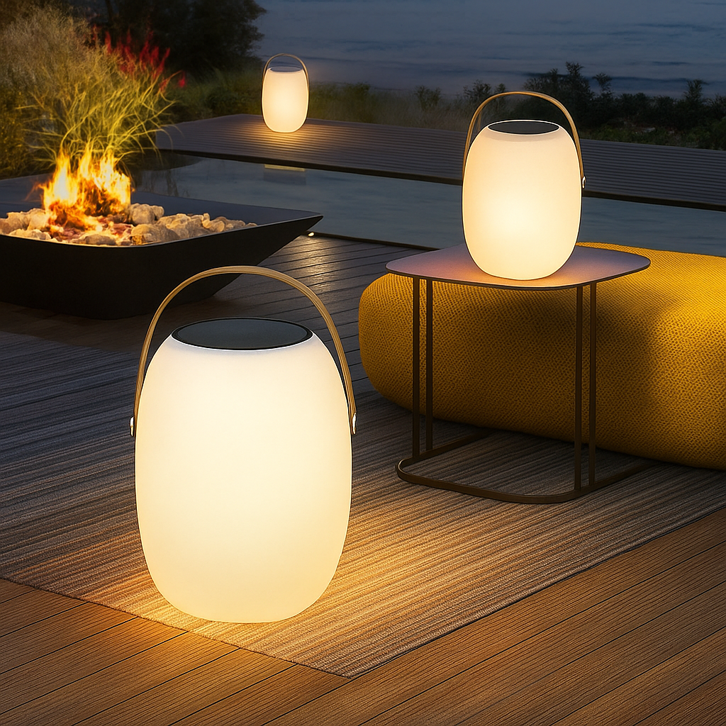 Lampe Solaire Portative pour Terrasse - Éclairage Écologique et Pratique