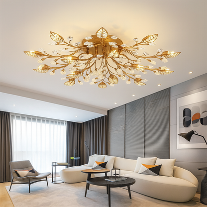 Lustre de plafond en cristal de luxe