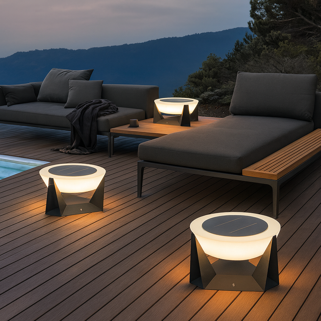 Lámpara Solar de Terraza para una Iluminación Elegante y Eficiente