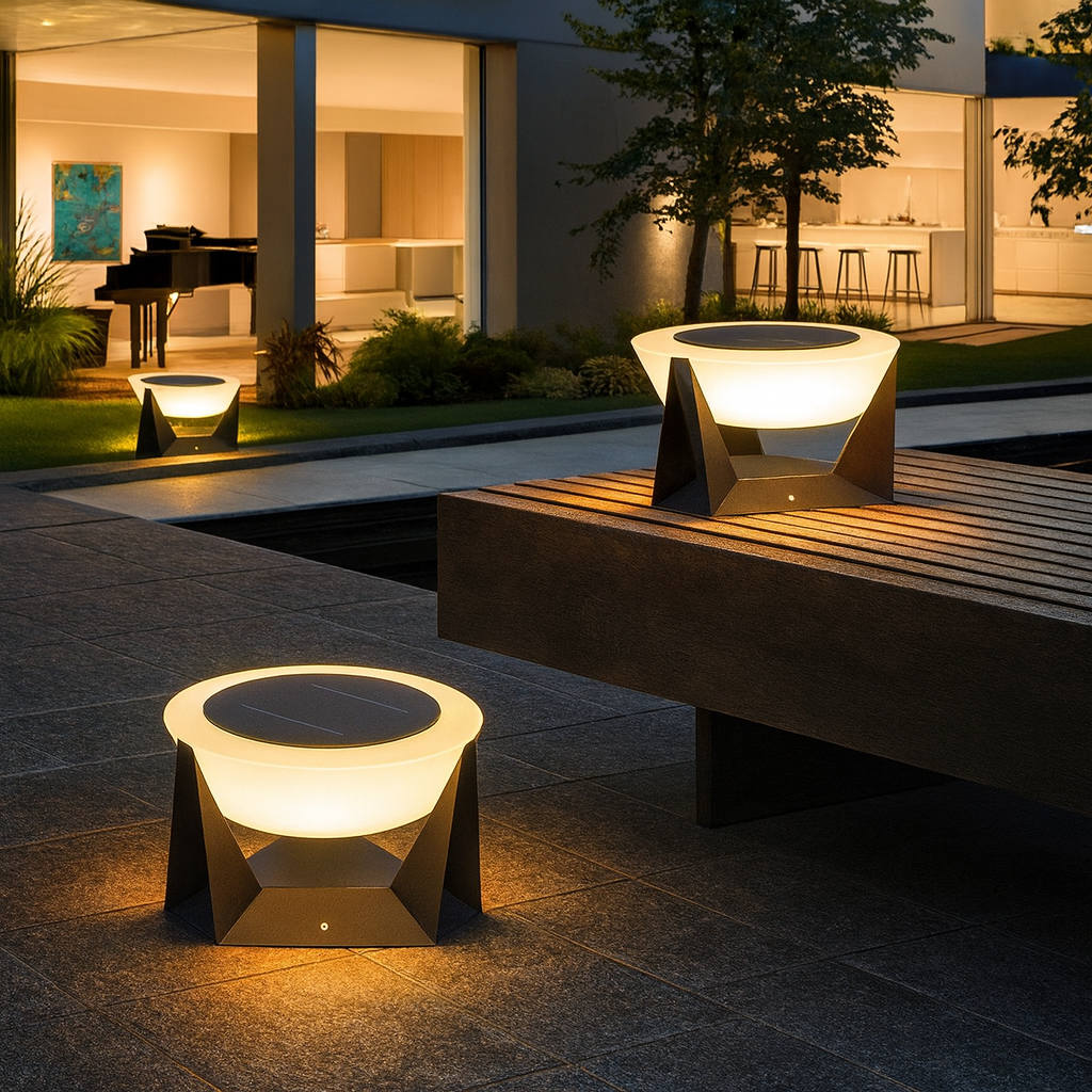 Lámpara Solar de Terraza para una Iluminación Elegante y Eficiente