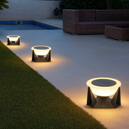 Lámpara Solar de Terraza para una Iluminación Elegante y Eficiente