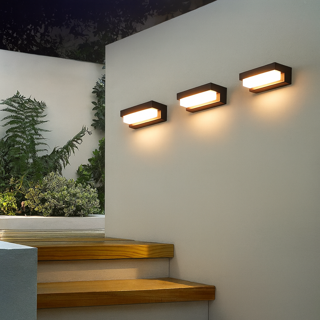 Lámpara de Pared Solar para Exteriores con Panel Solar Integrado