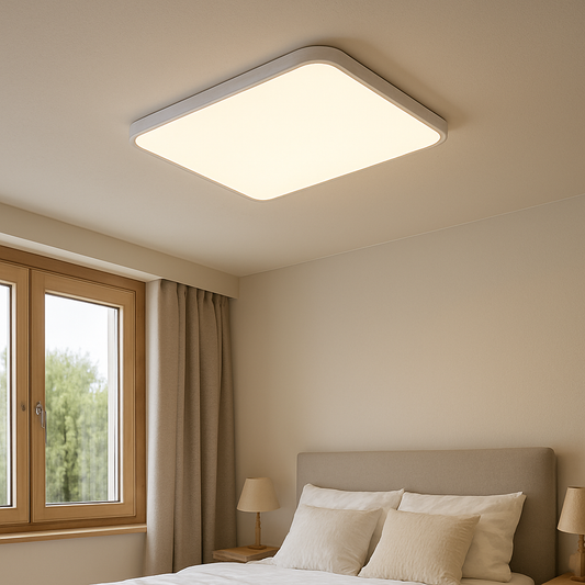 Lustre de plafond carré blanc élégant