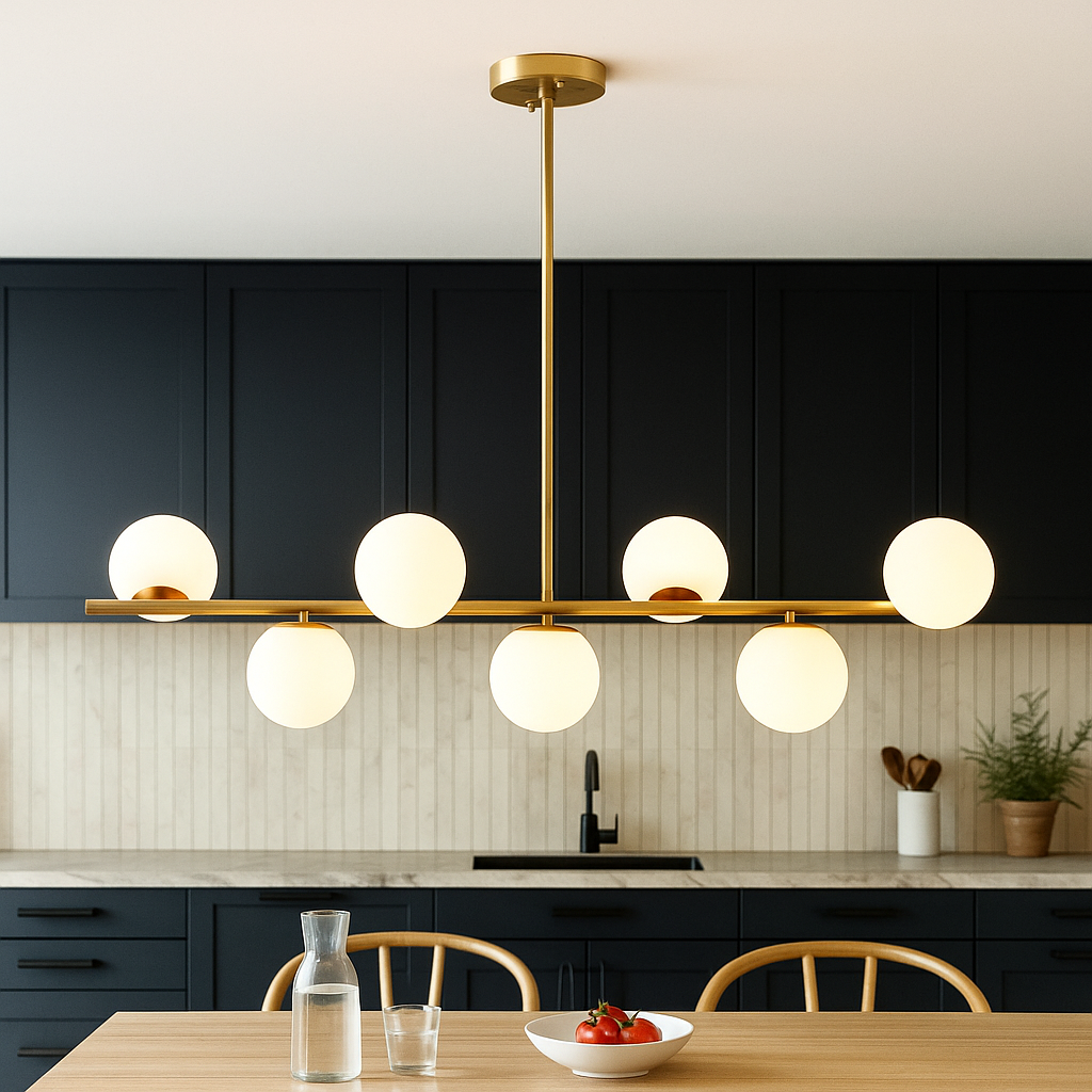 Lustre de Mesa de Cocina Dorado Elegante