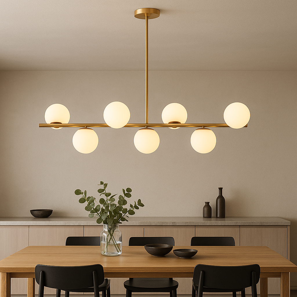 Lustre de Mesa de Cocina Dorado Elegante