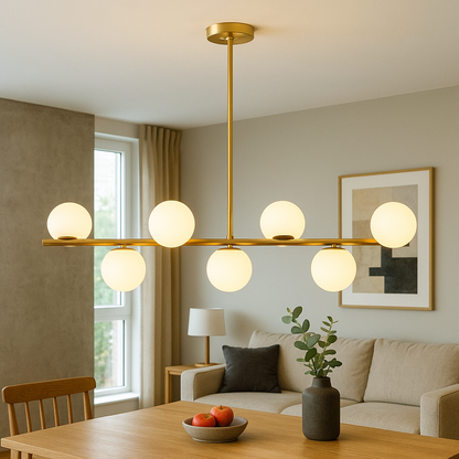 Lustre de Mesa de Cocina Dorado Elegante