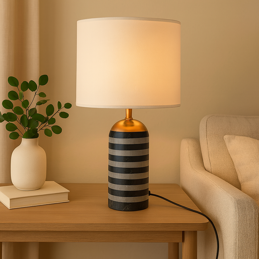 Rexo Marble Table Lamp – Elegant Marble Finish for Modern Homes