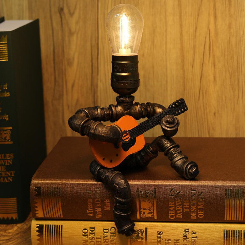 Chill Guitar Player Retro Table Lamp Glow Ambiance