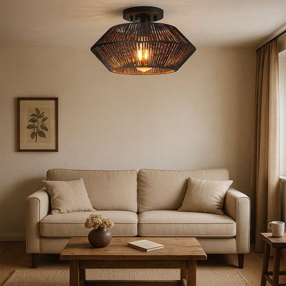 Handwoven Bamboo Ceiling Light