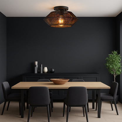 Handwoven Bamboo Ceiling Light