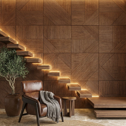 Euclid Wooden Wall Panel — Modern Geometric Accent for Your Walls