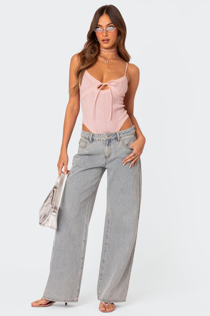 Emma | Oversized Jeans met strikjes