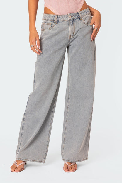 Emma | Oversized Jeans met strikjes