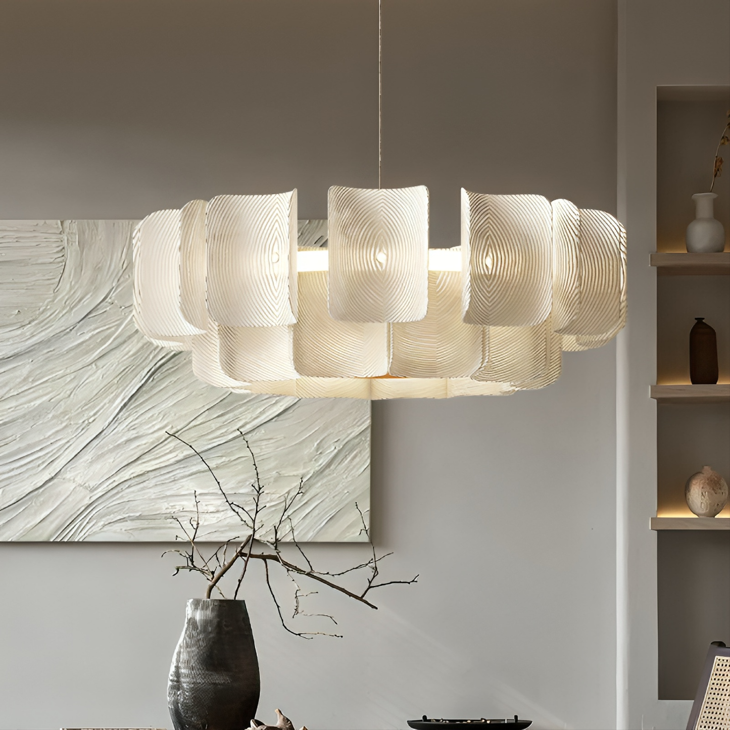 Elegancki Żyrandol Gerido Wabi Sabi - Minimalistyczny Design i Unikalna Estetyka
