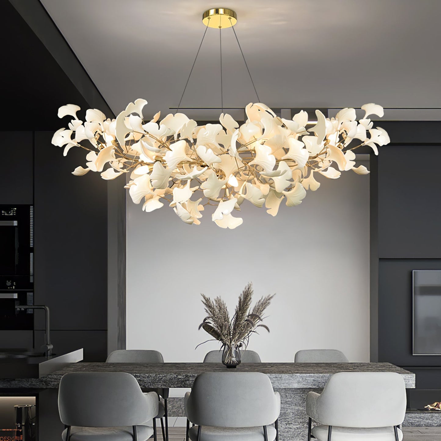 Lustre Gingko Élégant pour une Atmosphère Sophistiquée