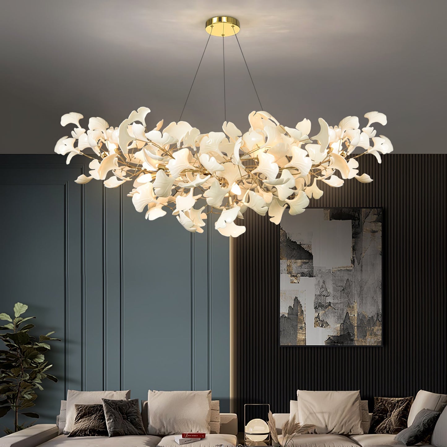 Lustre Gingko Élégant pour une Atmosphère Sophistiquée