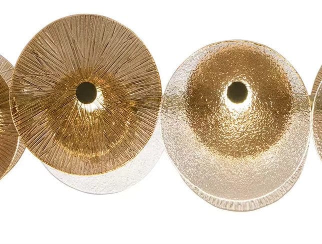 Round Gold Glass Chandelier