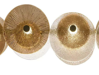 Round Gold Glass Chandelier
