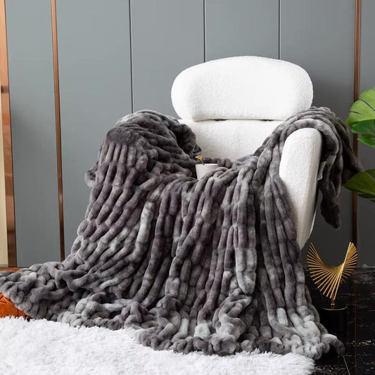 Luxurious Signature Mink Faux-Fur Blanket