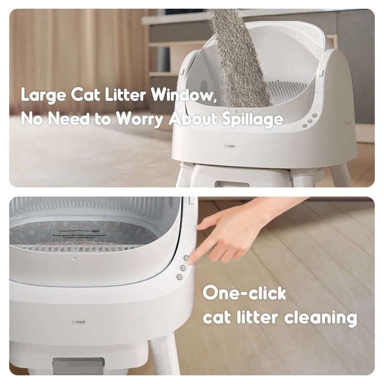 Hot Sale Gray Automatic Cat Litter Box PetPivot AutoScooper 11 for Large Multiple Cats