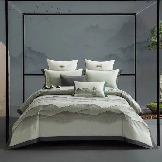 Tranquille Valleys Duvet Cover Set (Long-Staple Sateen Cotton)