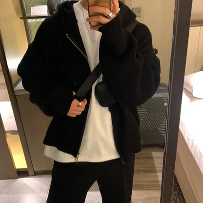 Clothing Manufacturer Customized Logo Oem & Odm Zipper Sweater Mens Cardigan Hoodie Sweater Embroidery Knit Sweater