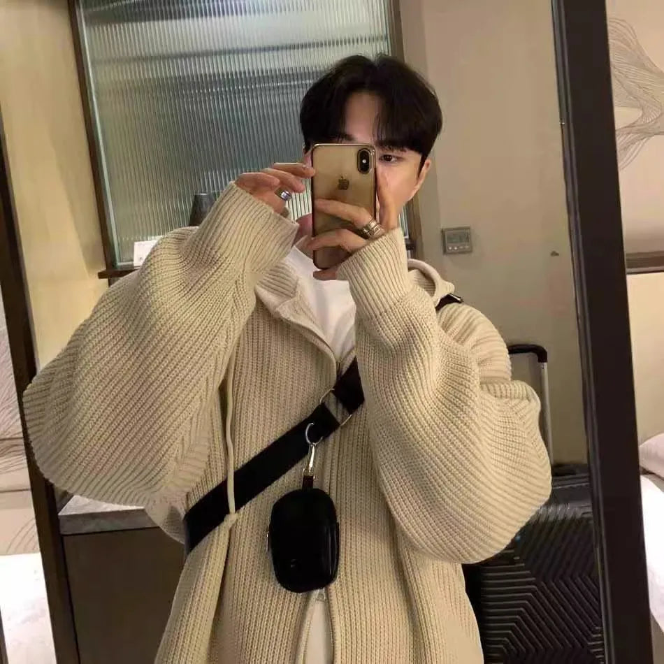 Clothing Manufacturer Customized Logo Oem & Odm Zipper Sweater Mens Cardigan Hoodie Sweater Embroidery Knit Sweater