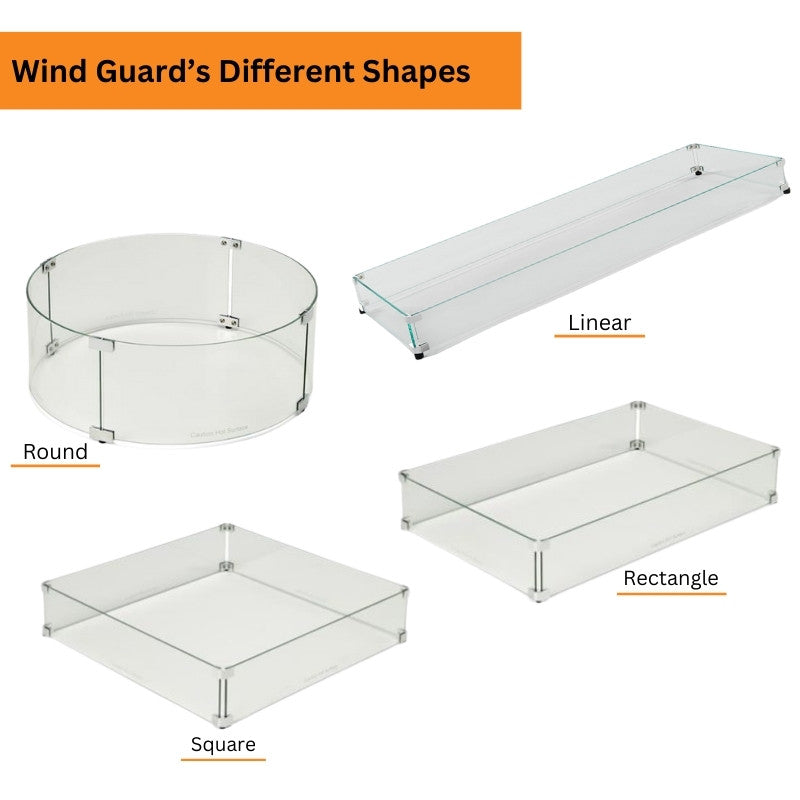 HPC Fire Rectangular Glass Wind Guards