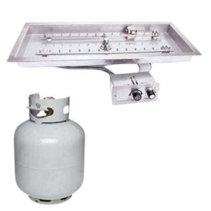 HPC Fire  H-Burner Rectangular Fire Pit Burner Insert