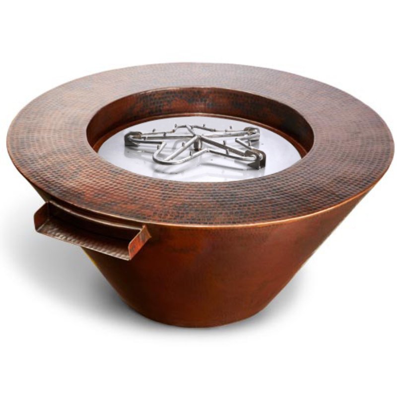 HPC Fire Mesa Hammered Copper Gas Fire and Water Bowl
