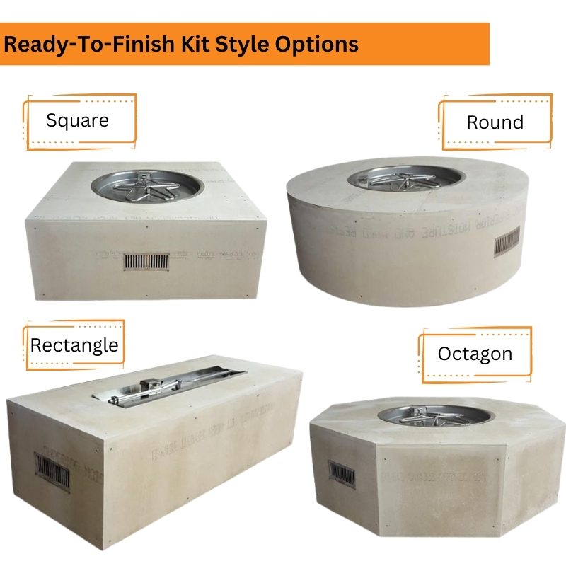 HPC Fire Ready-To-Finish Octagon Fire Pit Kit