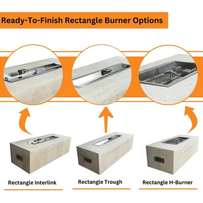 HPC Fire Ready-To-Finish Rectangle Fire Pit Kit