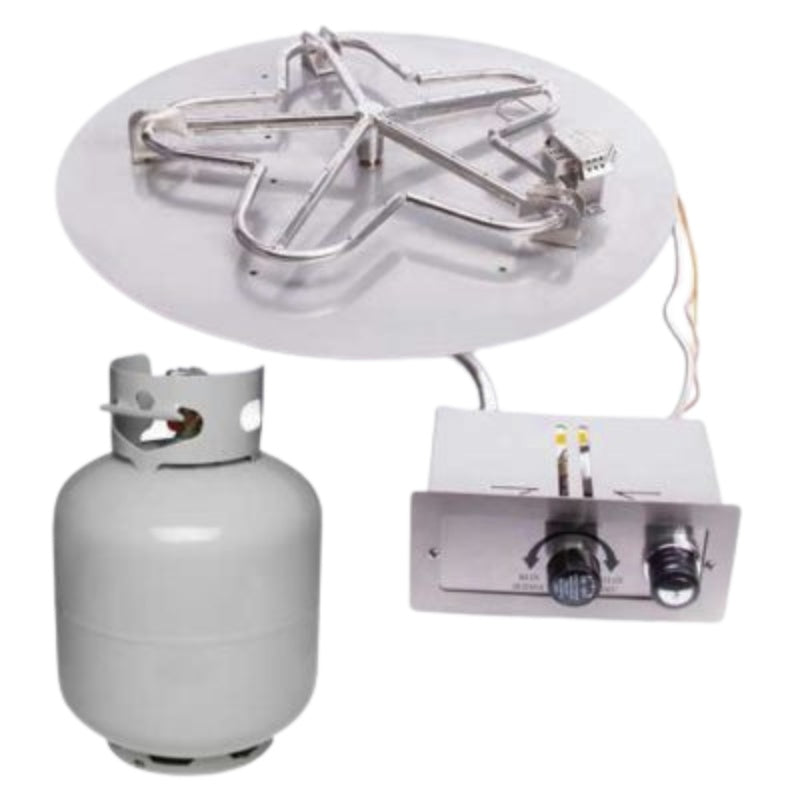 HPC Fire Round Flat Fire Pit Burner Insert