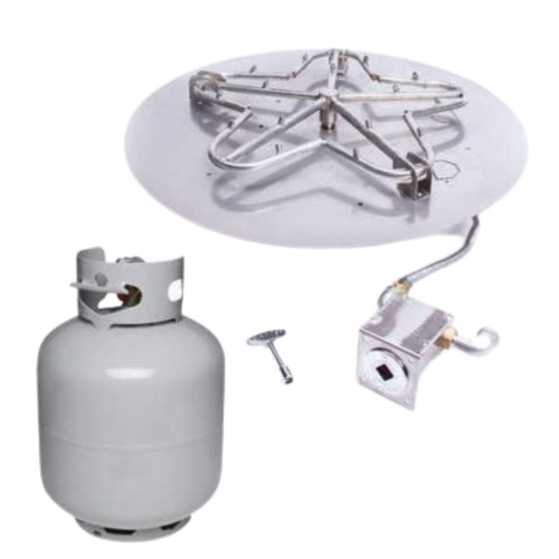 HPC Fire Round Flat Fire Pit Burner Insert