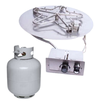 HPC Fire Round Flat Fire Pit Burner Insert