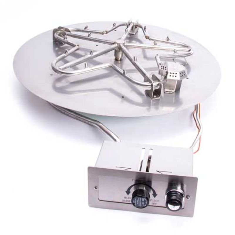 HPC Fire Round Flat Fire Pit Burner Insert