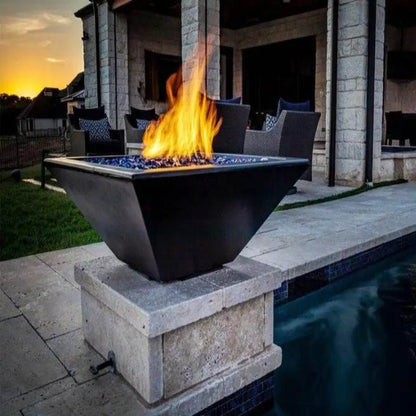 HPC Fire Sedona Hammered Copper Square Gas Fire Bowl