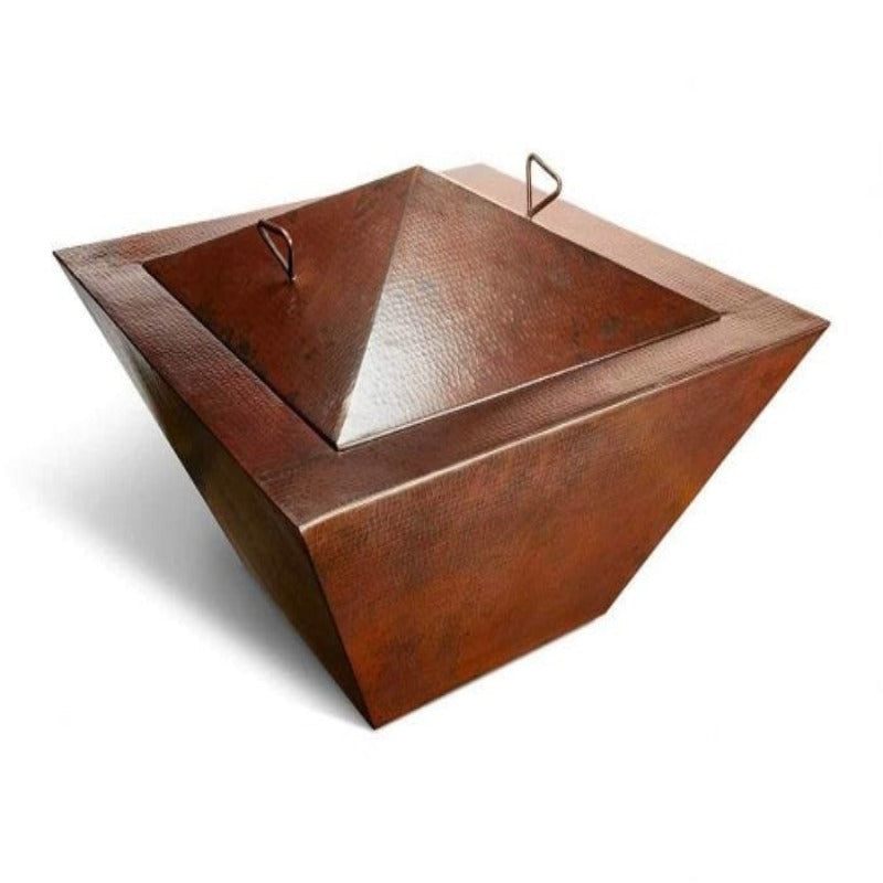 HPC Fire Sedona Hammered Copper Square Gas Fire and Water Bowl