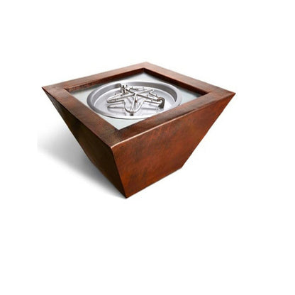 HPC Fire Sierra Smooth Copper Square Gas Fire Bowl