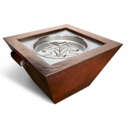 HPC Fire Sierra Smooth Copper Square Gas Fire and Water Bowl