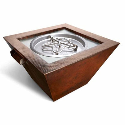 HPC Fire Sierra Smooth Copper Square Gas Fire and Water Bowl
