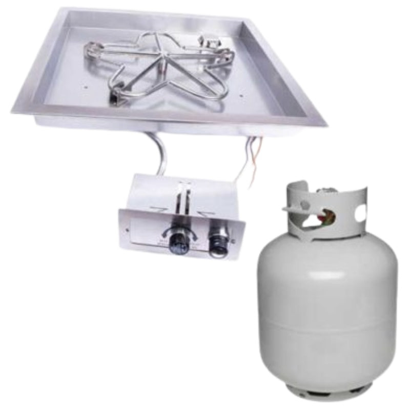 HPC Fire Square Bowl Fire Pit Burner Insert