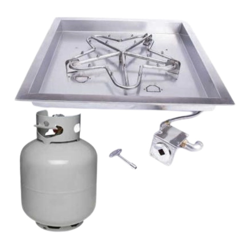 HPC Fire Square Bowl Fire Pit Burner Insert