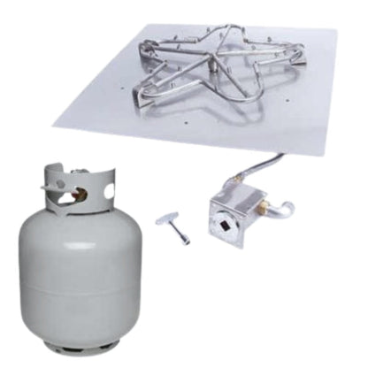 HPC Fire Square Flat Fire Pit Burner Insert