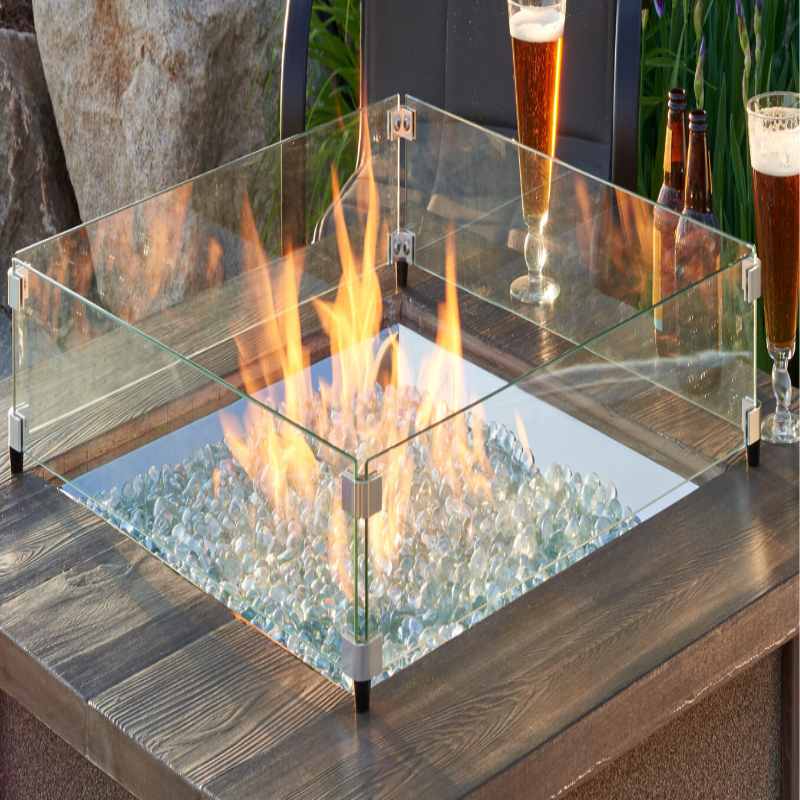HPC Fire Square Glass Wind Guards