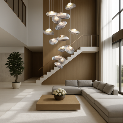 Lustre en Verre Nordique pour Villa - Élégance Scandinave