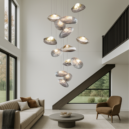 Lustre en Verre Nordique pour Villa - Élégance Scandinave