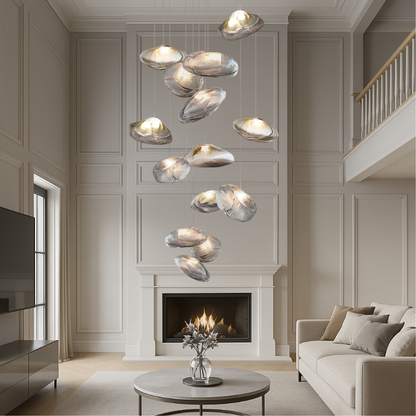 Lustre en Verre Nordique pour Villa - Élégance Scandinave