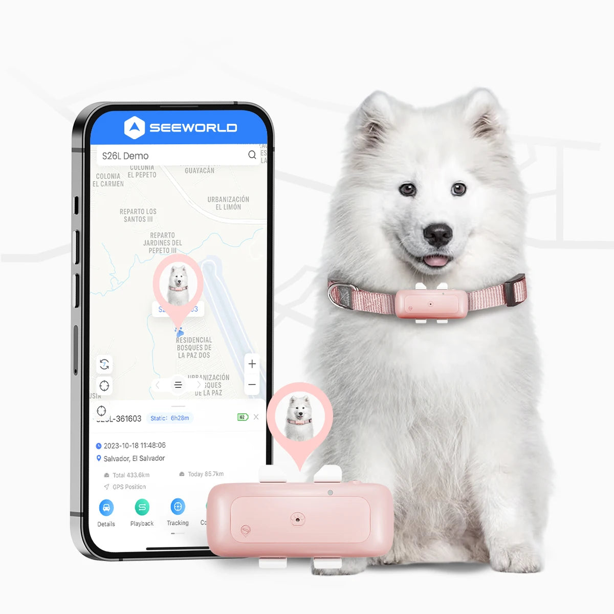 Real-time Location Anti Alarm Dog Collar GPS Tracker Device Waterproof IP67 Silicone Plastic for Pet