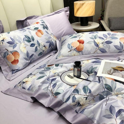 Lavender Bloom Duvet Cover Set (Long-Staple Sateen Cotton)